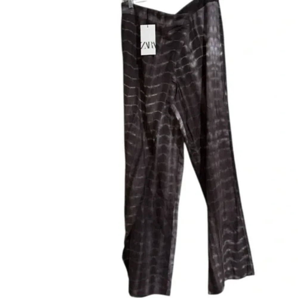 NWT ZARA Tie-Dye Wrap Trousers Bloggers Fave Linen Blend XL